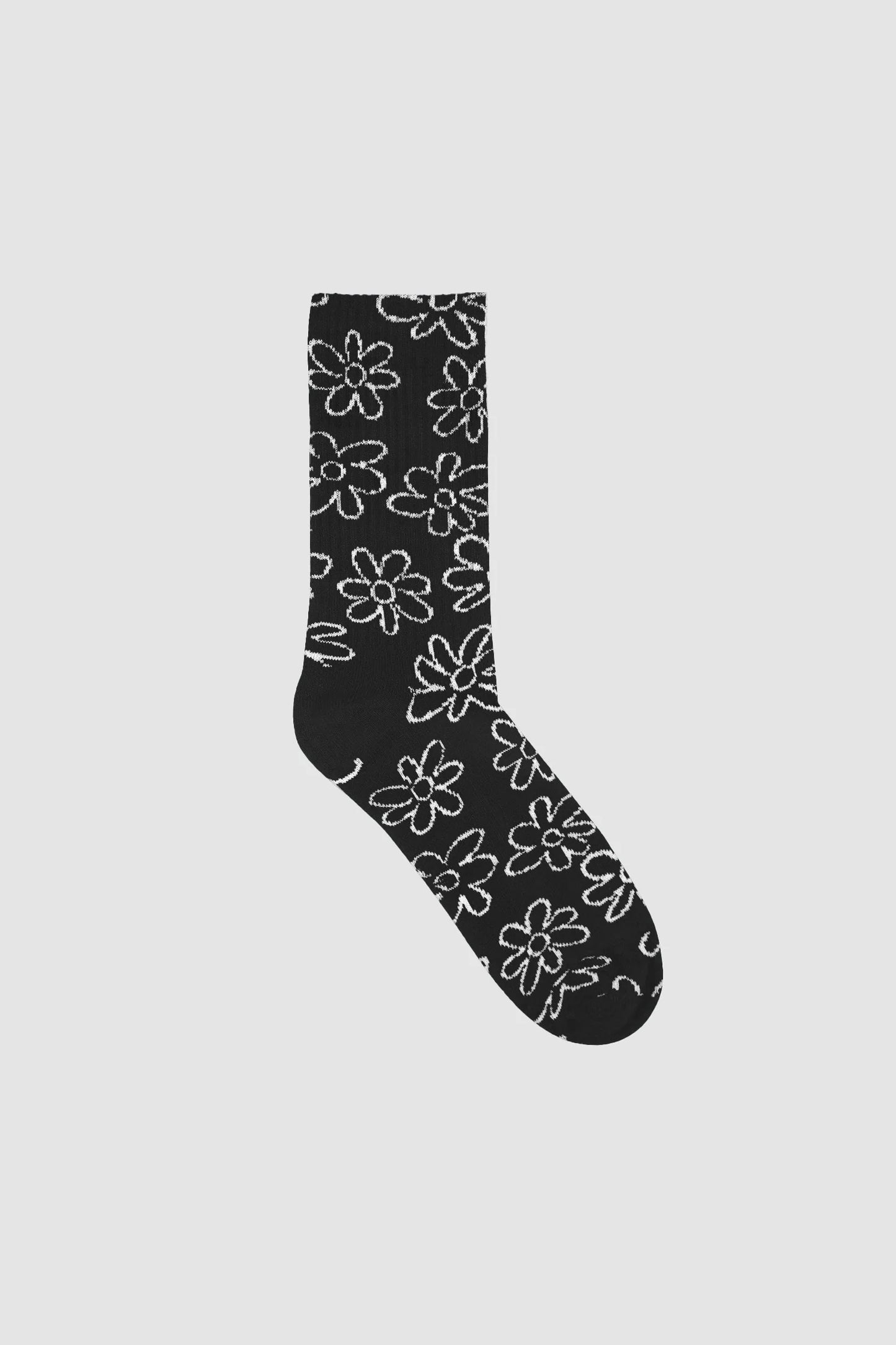 Socks Flowers Allover Black