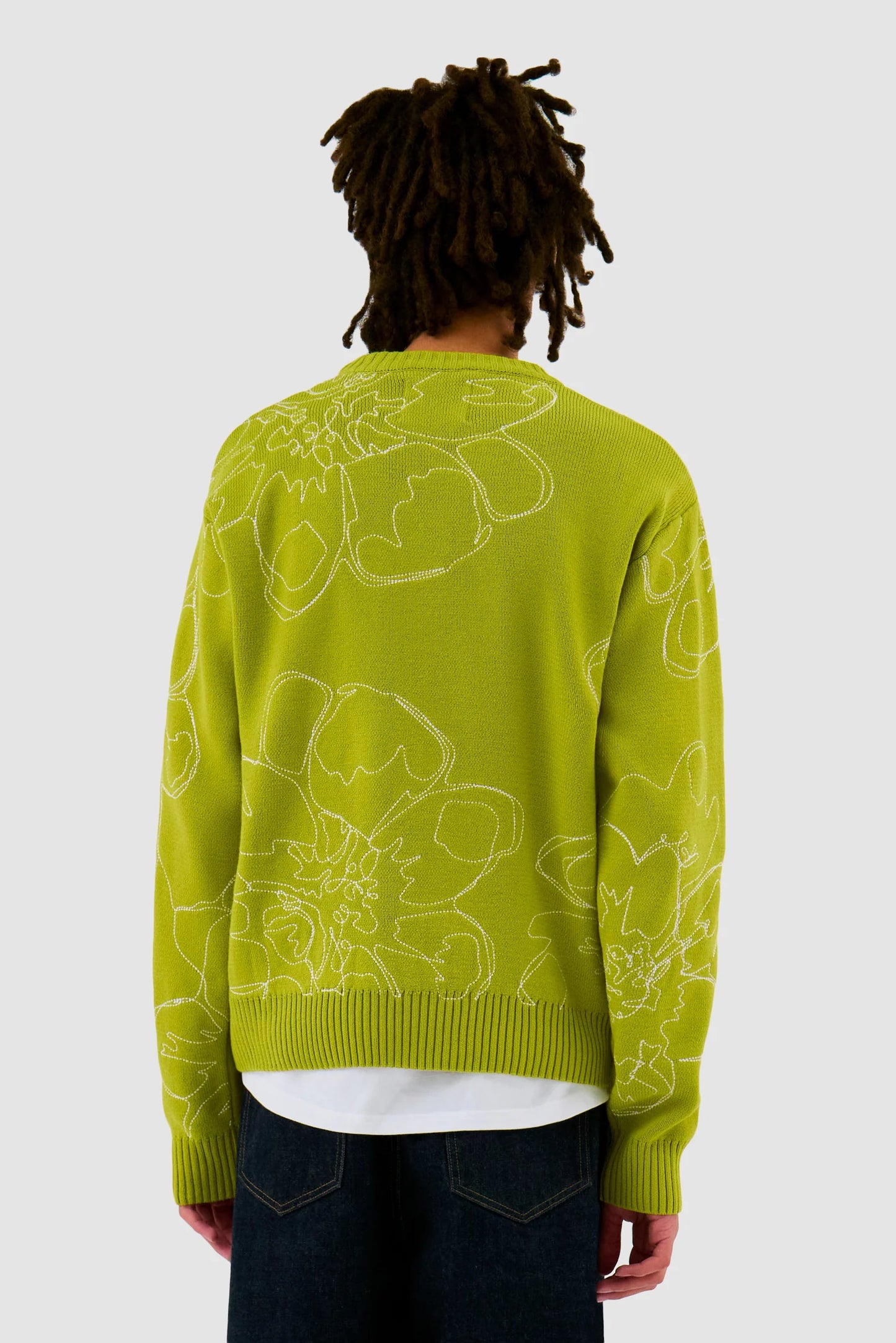 Sweater Embroidered Flower Light Green