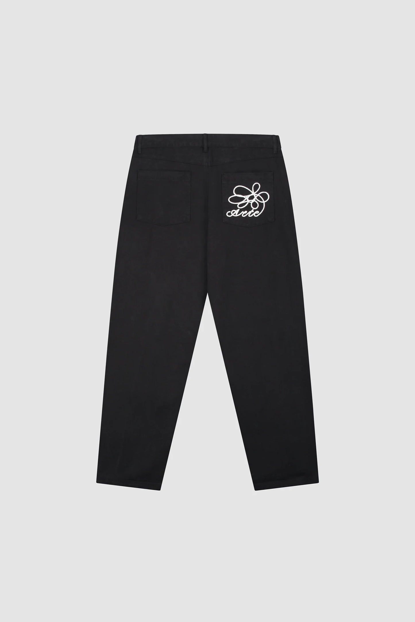 Pants Embroidery Pocket Black