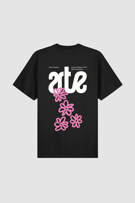 T-shirt Flowers Back Black