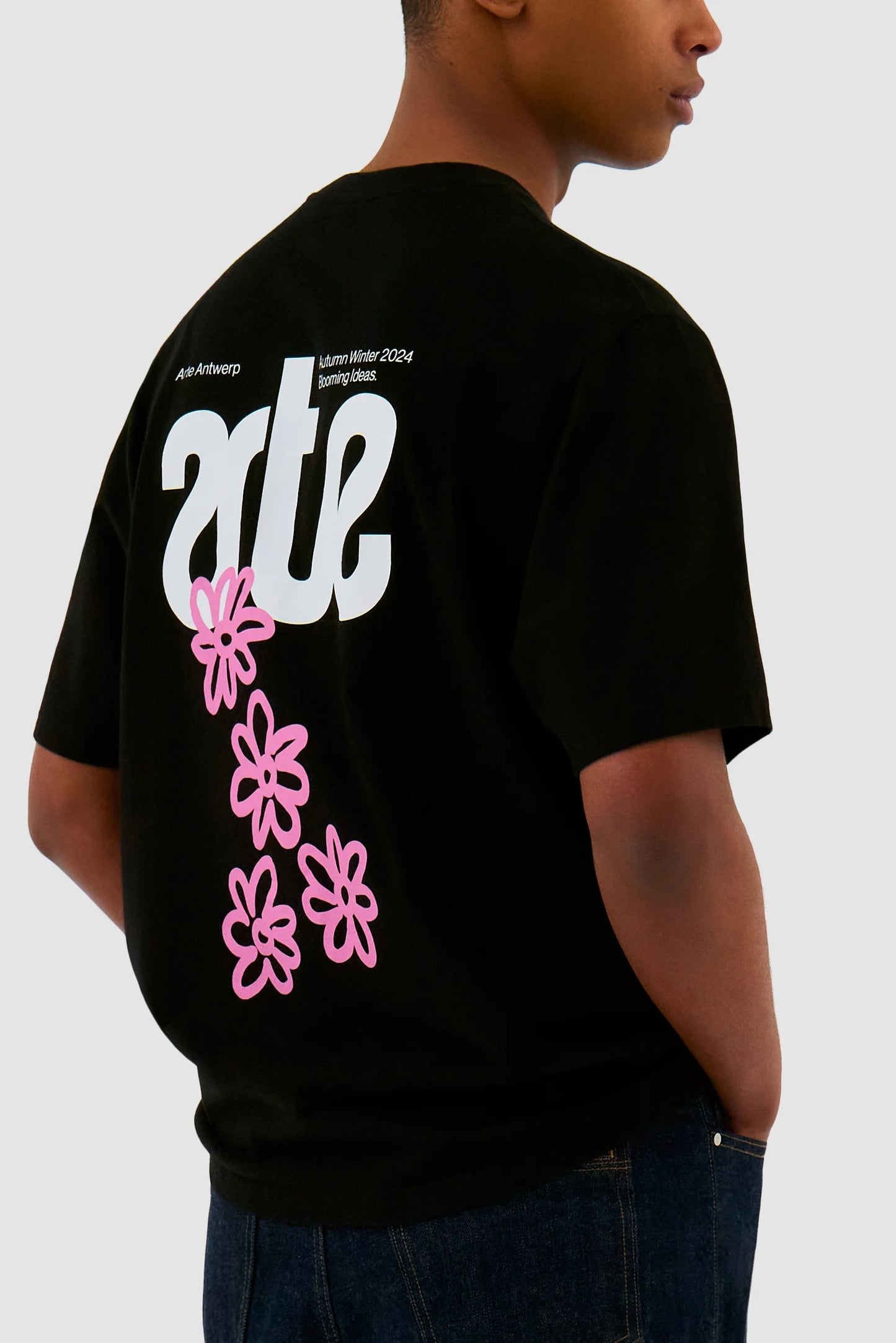 T-shirt Flowers Back Black