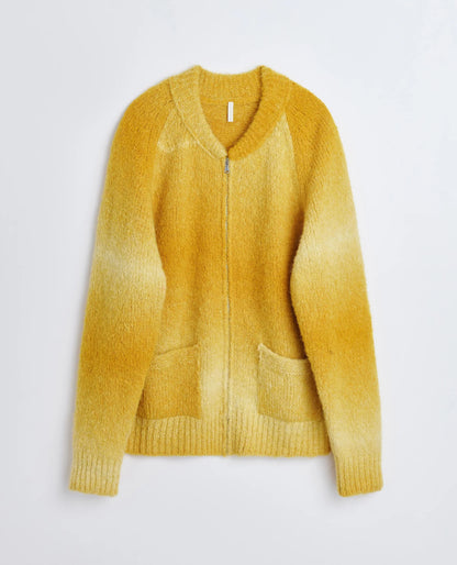 Cardigan Ombre Zip Žlutá