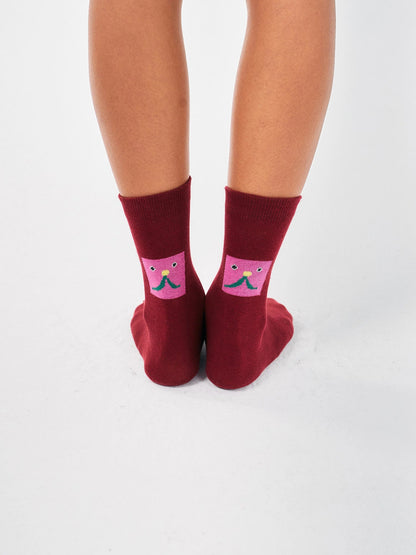 Socks Abstract Cat Smile Short