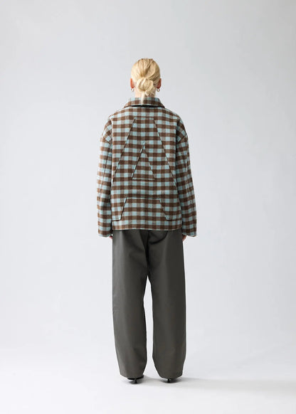 Jacket Wool Check Brown