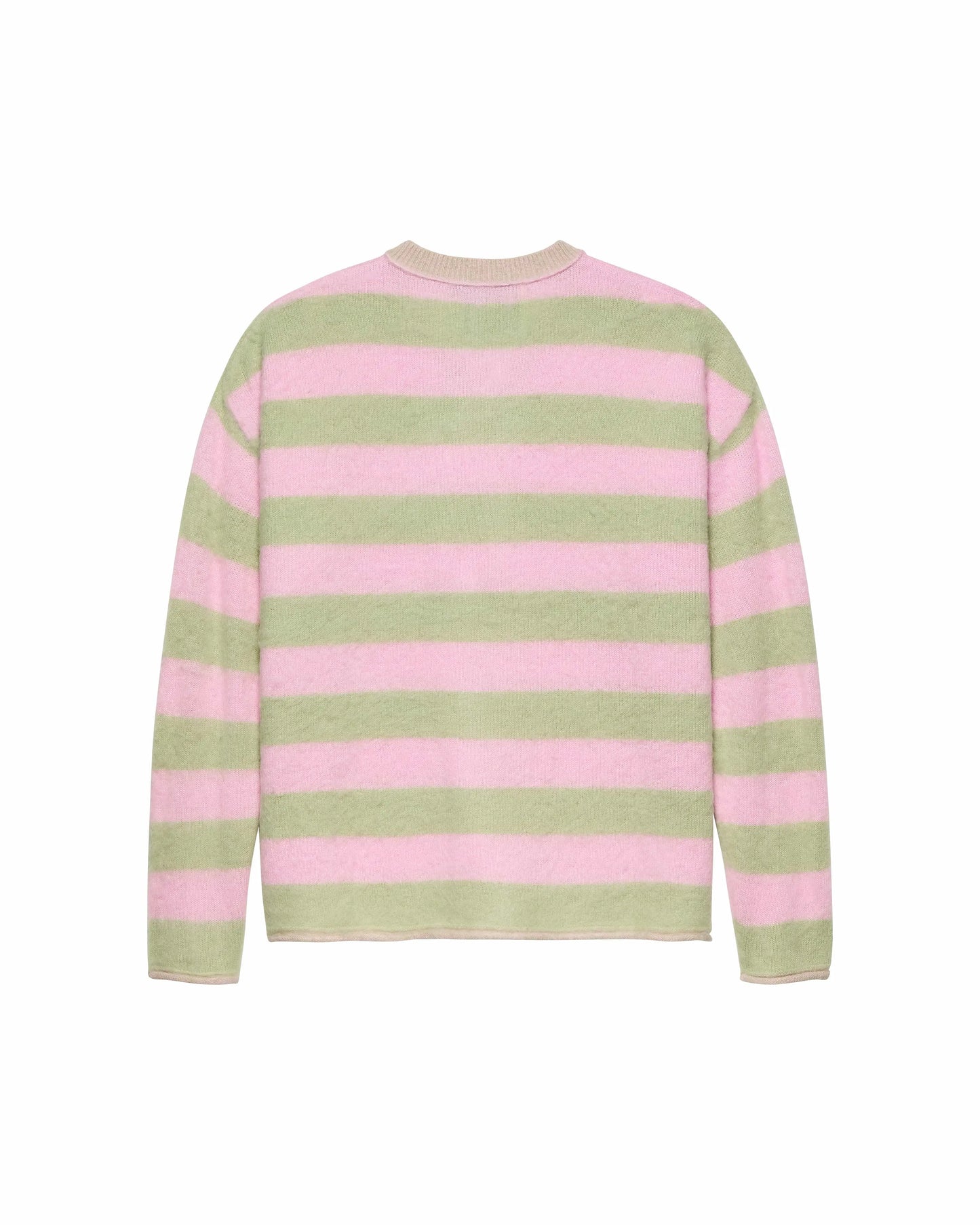 Sweater V-neck Green/Pink Stripes