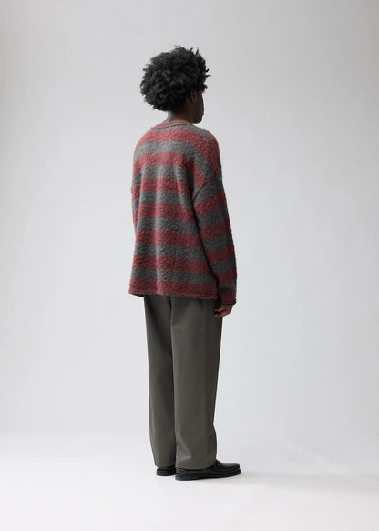 Sweater V-neck Antra/Brown Stripes