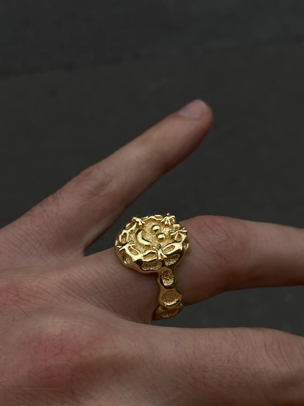 Ring Smile Emoji Goldplated