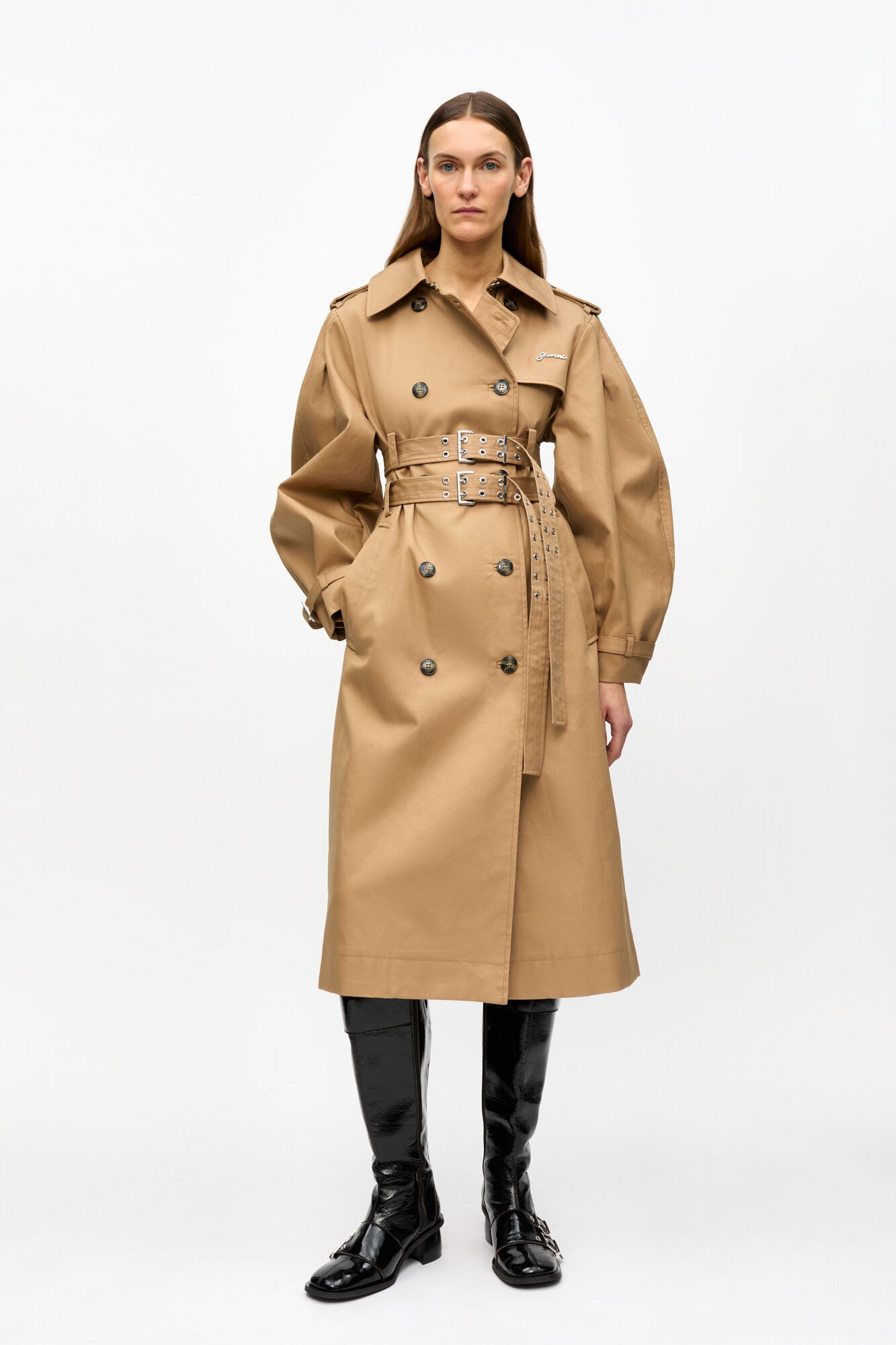 Trench Coat Bonded Cotton Beige