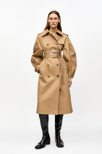 Trench Coat Bonded Cotton Beige
