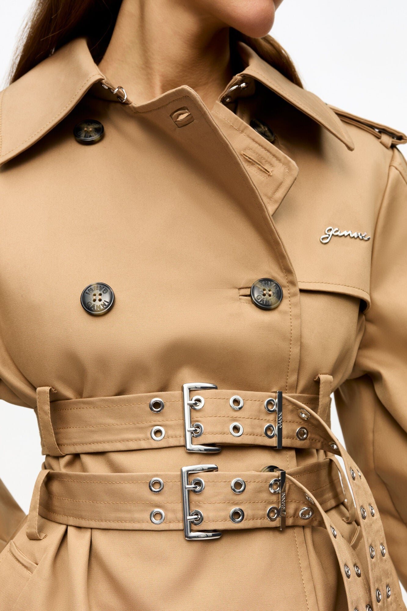 Trench Coat Bonded Cotton Beige