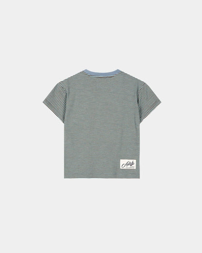 T-shirt Heart Message Stripe Choco Mint