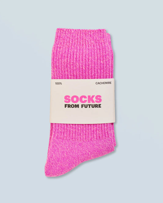 Socks 100% Cashmere Mid-High Pink