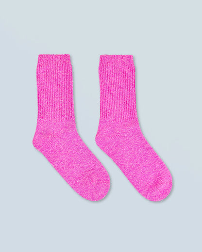 Socks 100% Cashmere Mid-High Pink