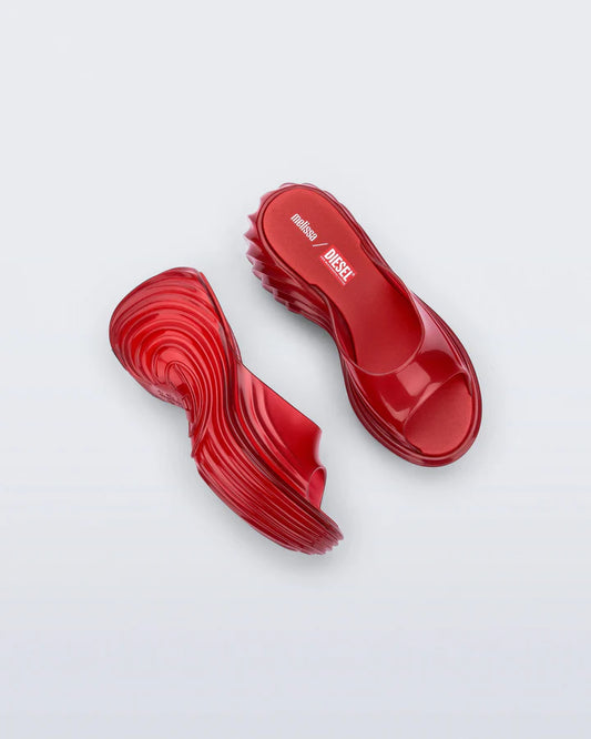 Sandals Quantum Platform Transparent Red
