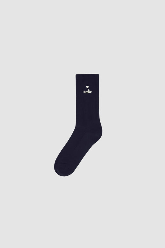 Socks Heart Logo Navy