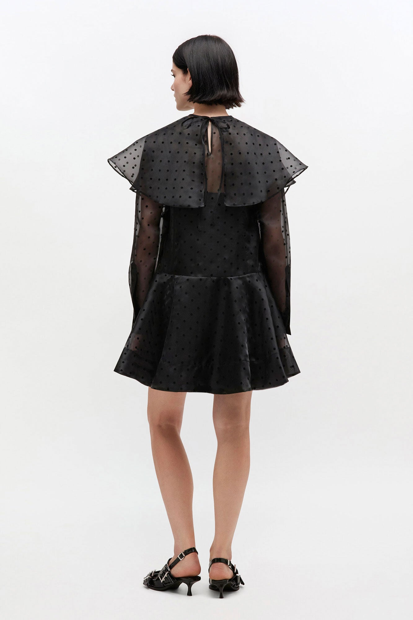 Dress Mini Flocked Organza Black