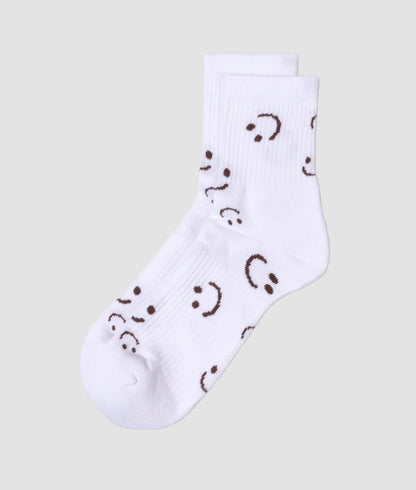 Socks All-Over Smile White