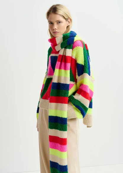 Scarf Garis Striped Multicolor