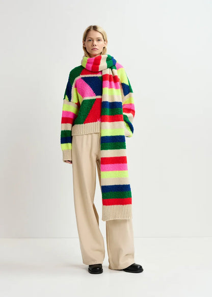 Scarf Garis Striped Multicolor