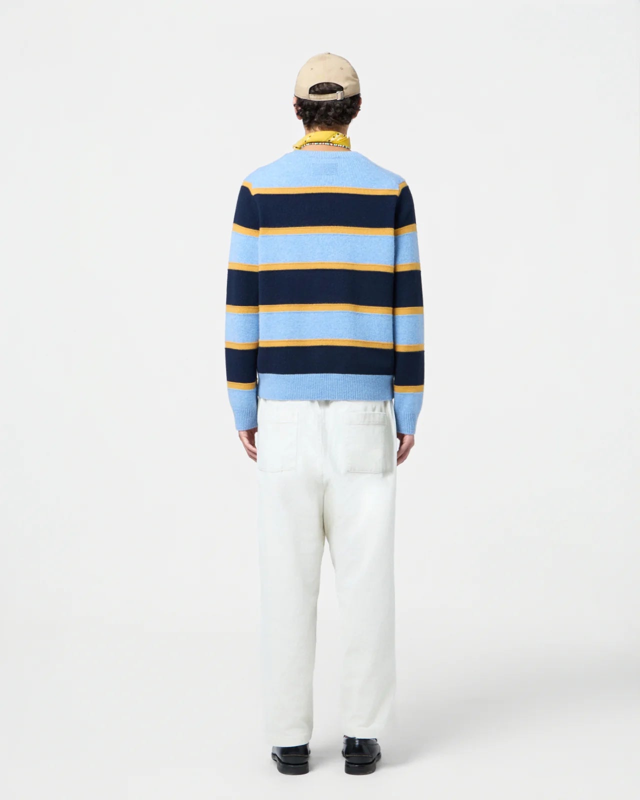 Sweater Stripe Crew Heather Blue