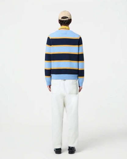 Sweater Stripe Crew Heather Blue
