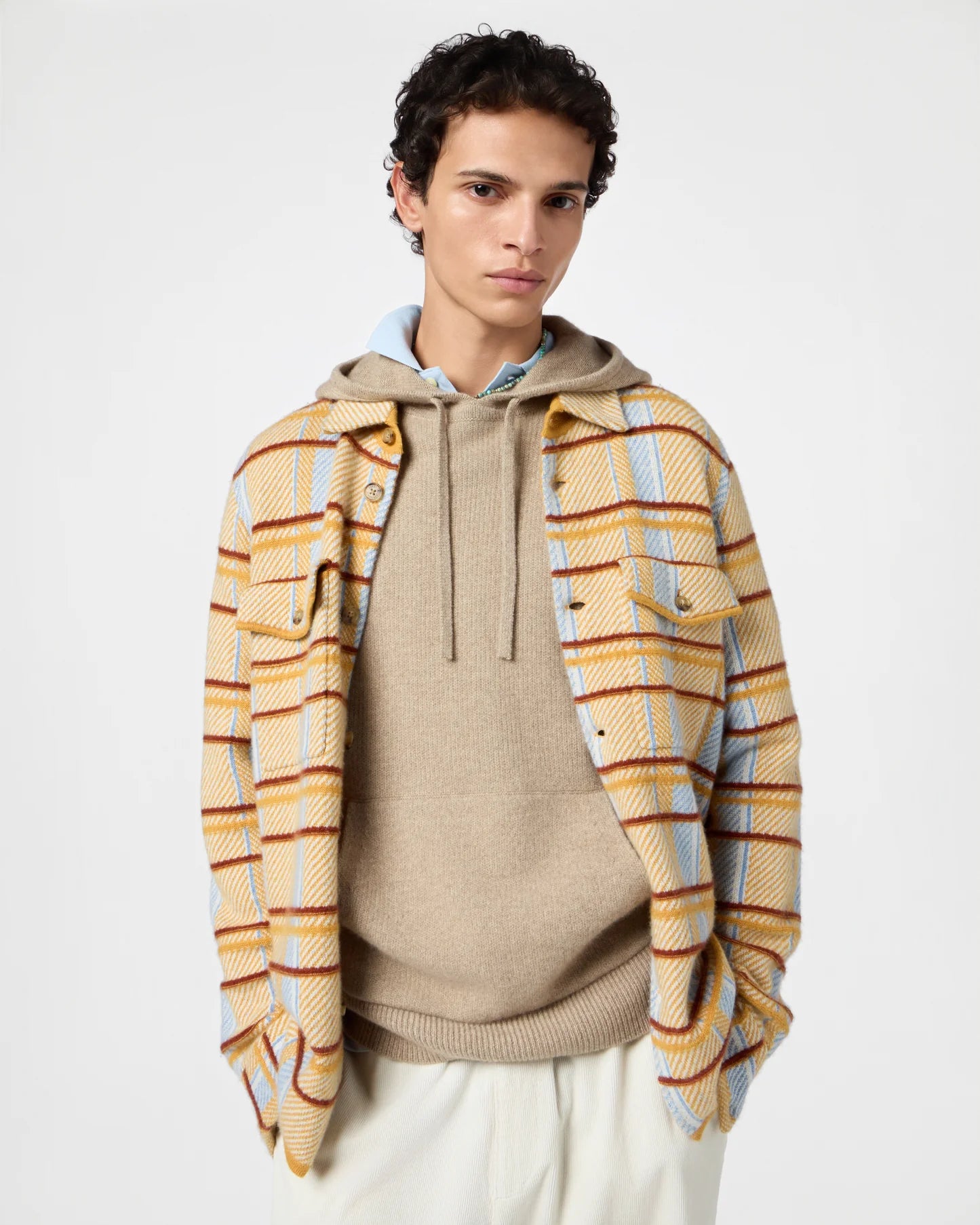 Shirt Plaid Work Curry