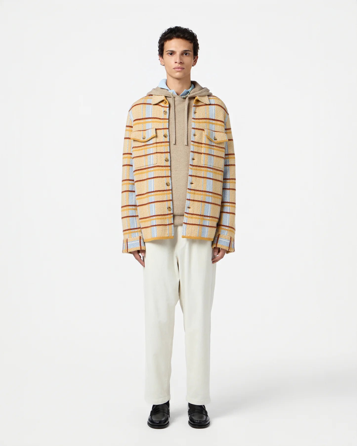 Shirt Plaid Work Curry