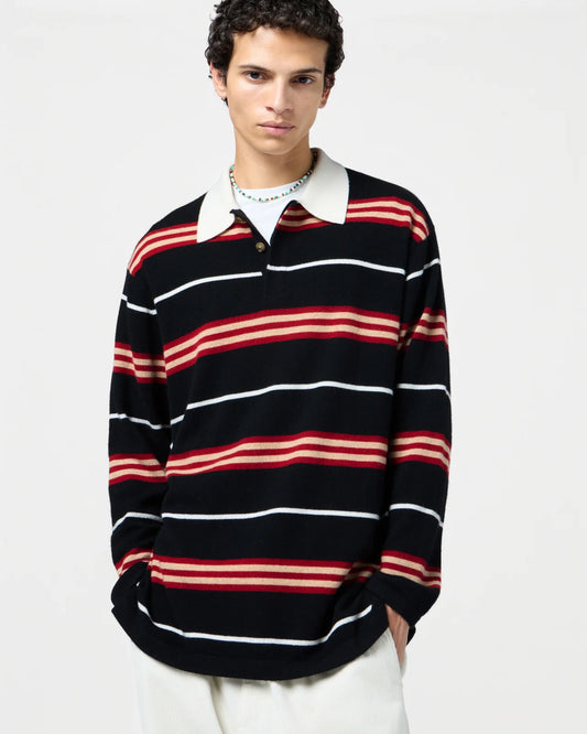 Sweater Rugby Striped Black
