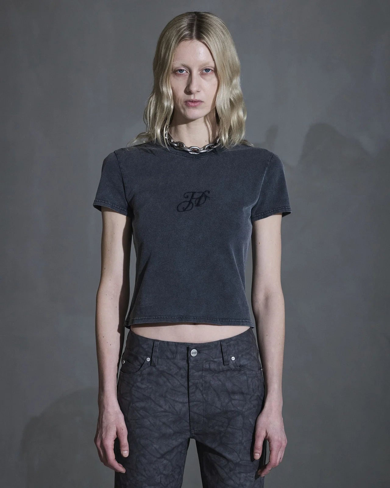T-shirt Monogram Slim Dark Grey