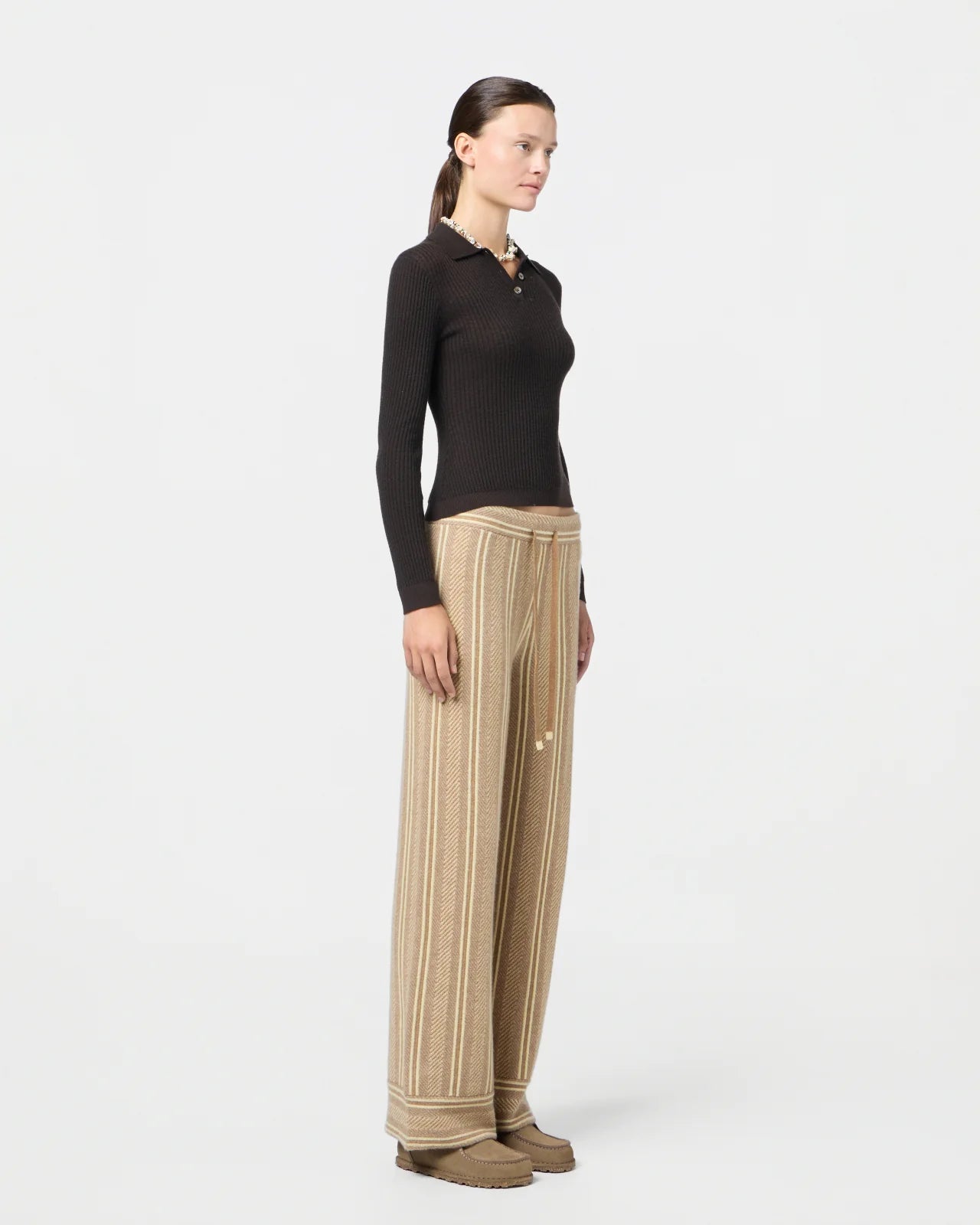 Pants Stripe Lounge Almond