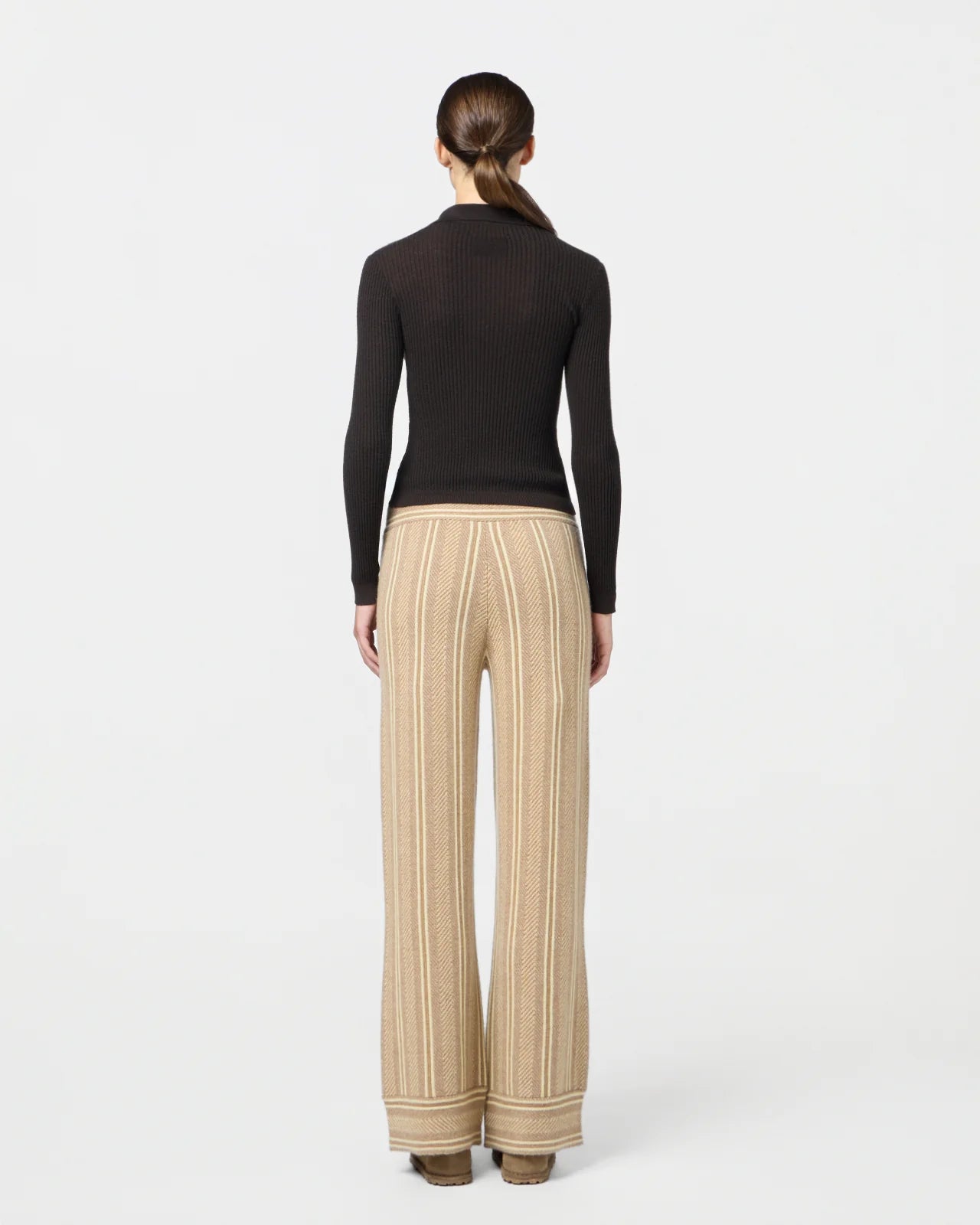 Pants Stripe Lounge Almond