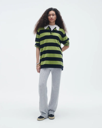 Sweater Striped Rugby Matcha/Midnight