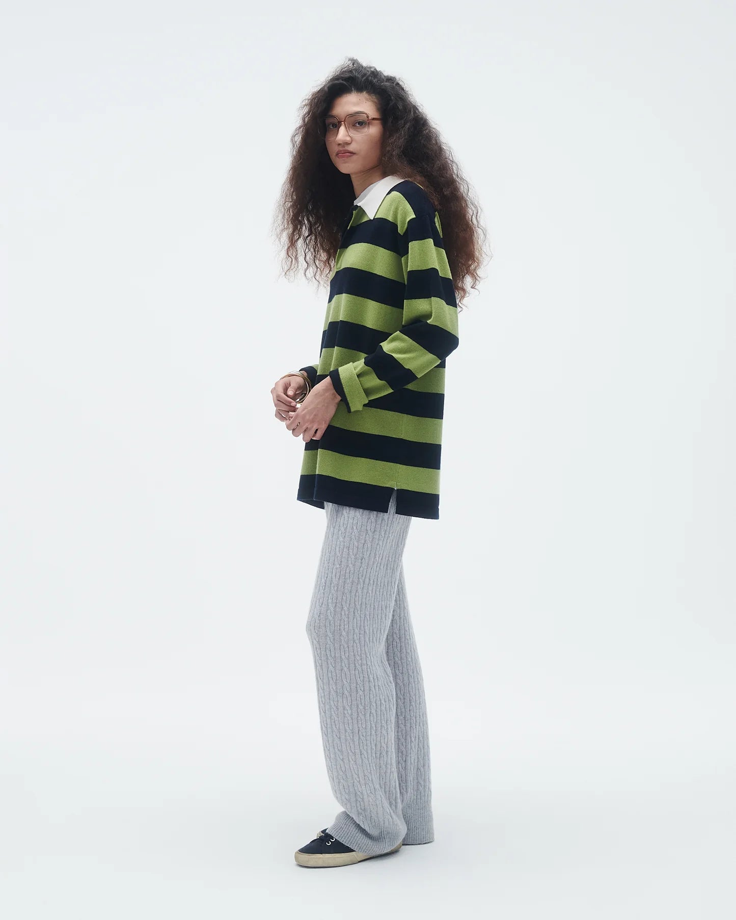 Sweater Striped Rugby Matcha/Midnight