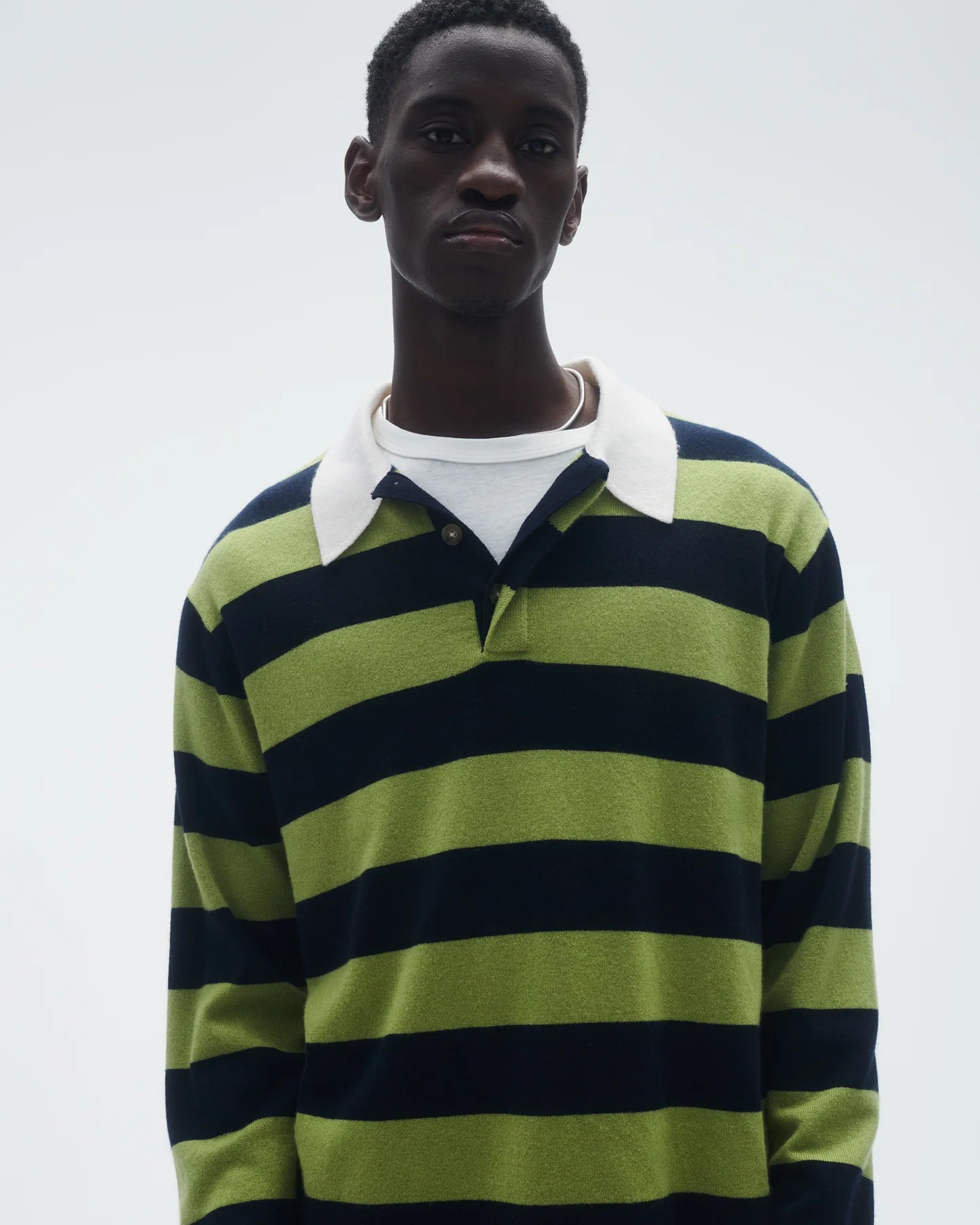 Sweater Striped Rugby Matcha/Midnight