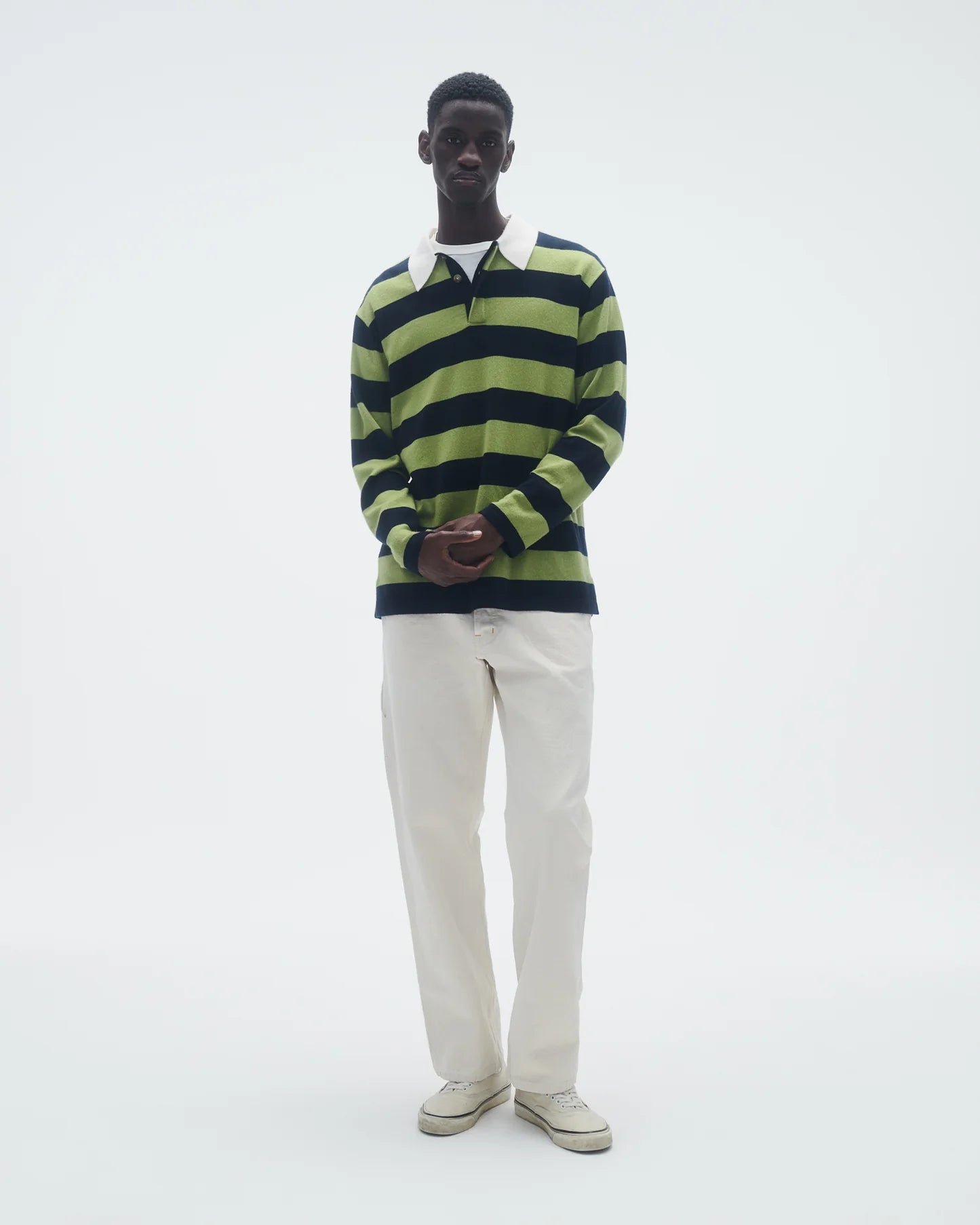 Sweater Striped Rugby Matcha/Midnight