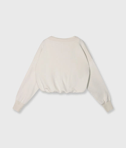 Sweater Double V-neck Cream