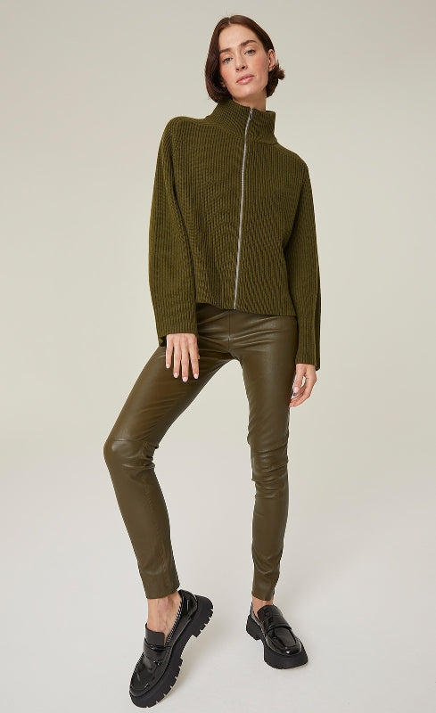 Leather Pants Maribell Moss Green