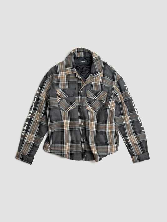 Shirt Quilted Flannel Grey Check