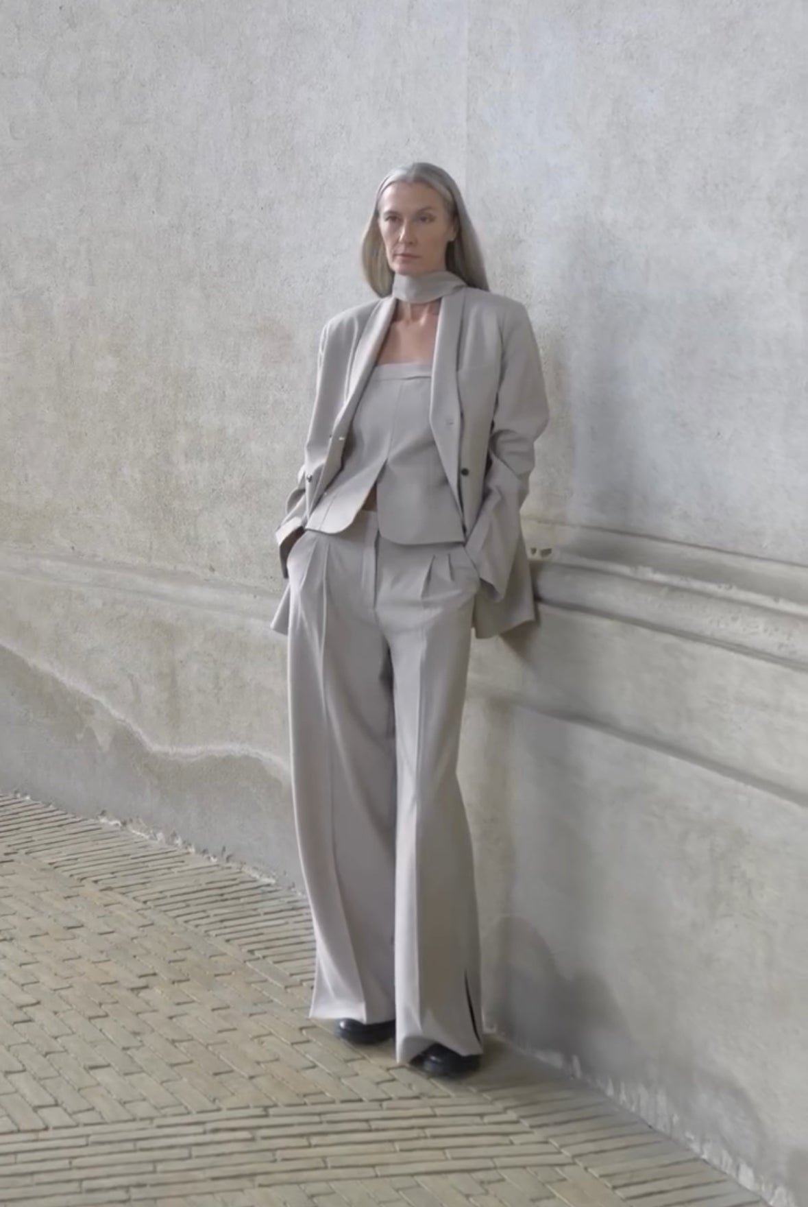 Blazer Pisano Tuxedo Melange Beige