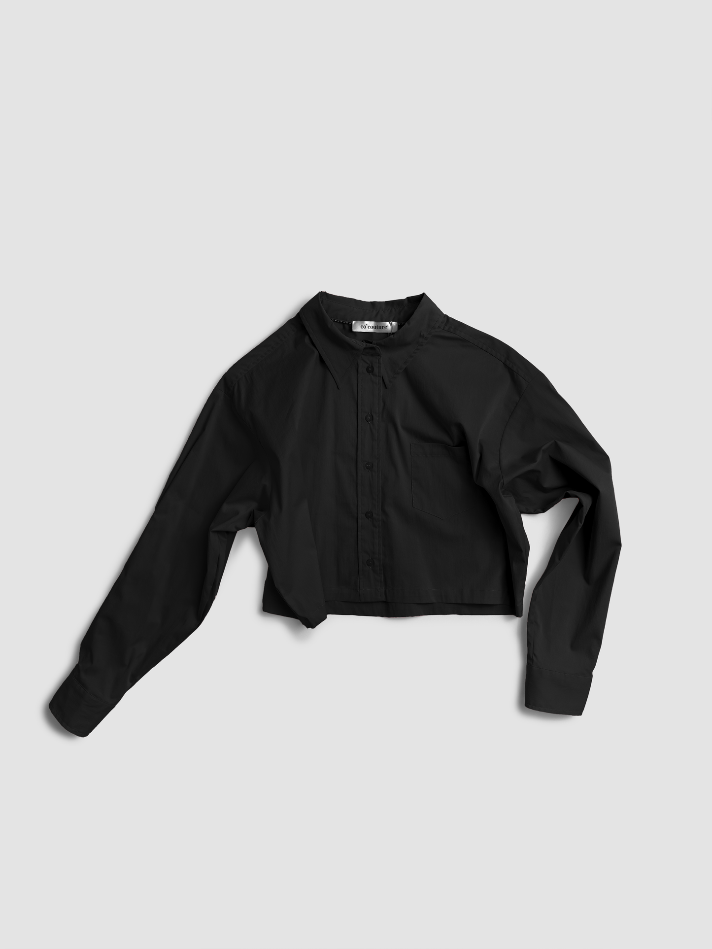 Shirt Cotton Crop Black