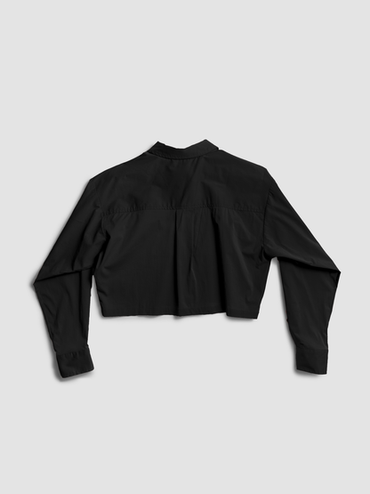 Shirt Cotton Crop Black