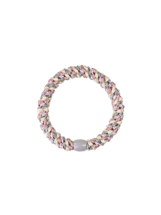 Gumička do vlasů Dusty Green & Light Pink Glitter