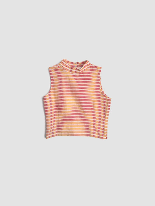 Tess Sunset Stripe Orange Top