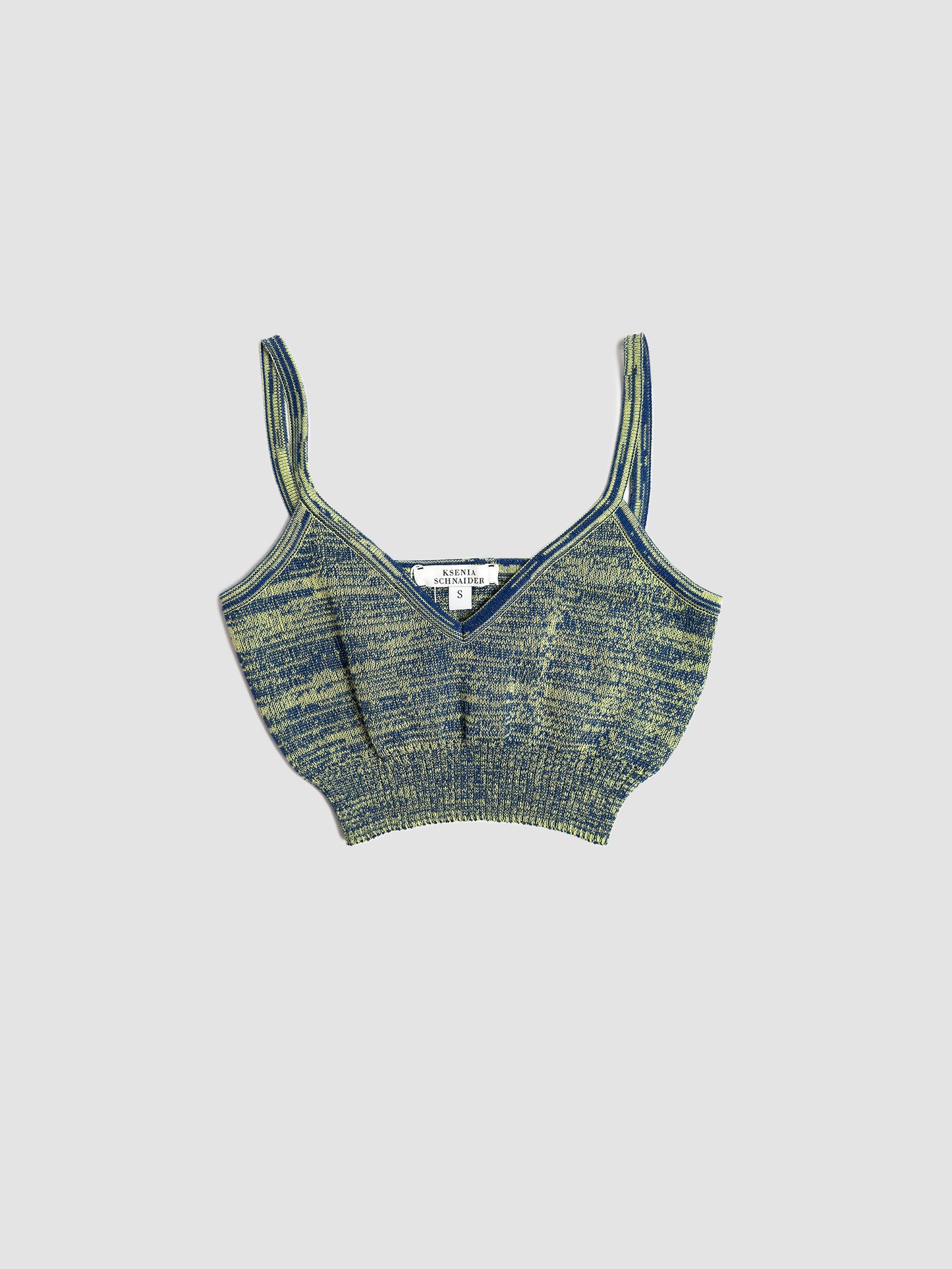 Knitted Bra Top Blue & Yellow - Via Store