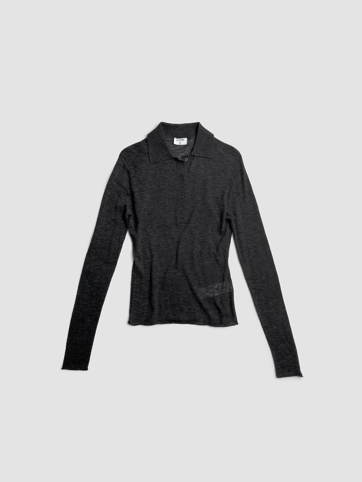 Knit Polo Sweater Anthracite