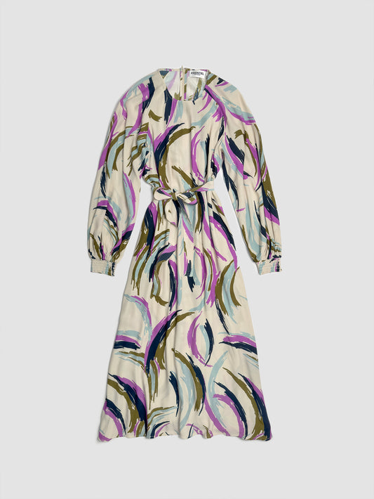 Dusun Abstract Print Midi-Length Dress