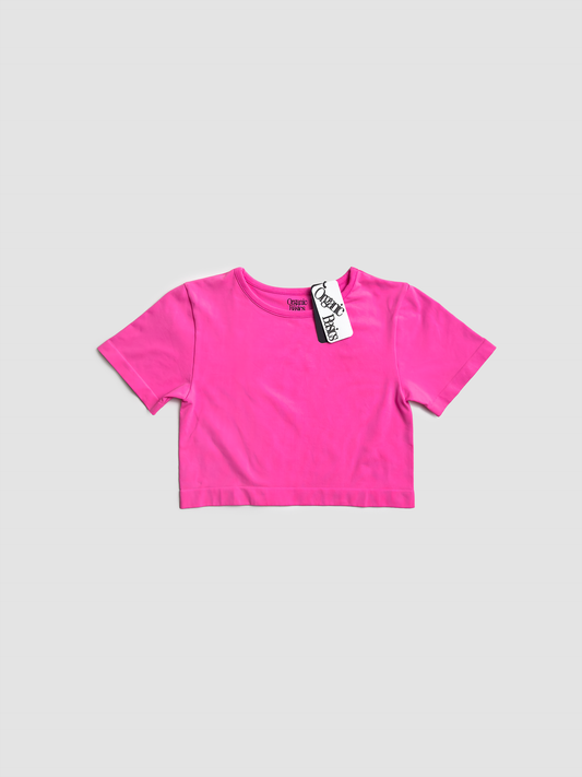 T-shirt Smooth Crop Pink