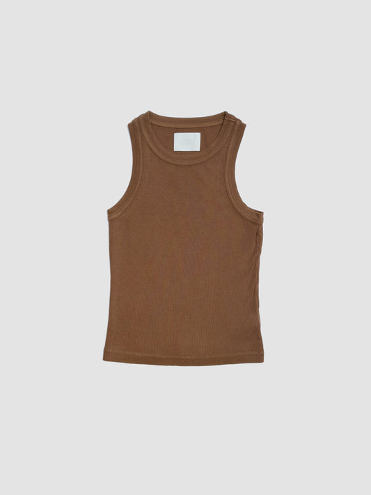 Isabel Rib Tank Brown