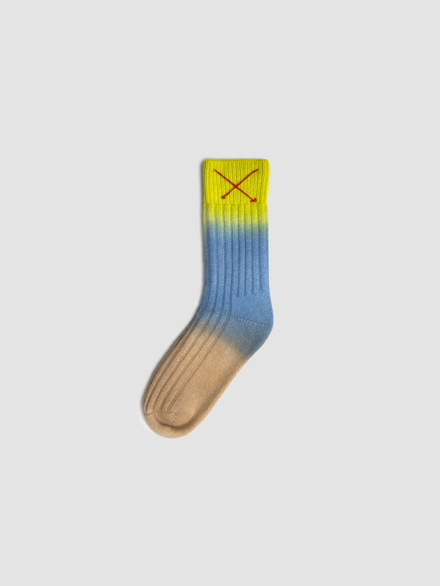 Cashmere Socks Gradient Camel&Blue&Yellow