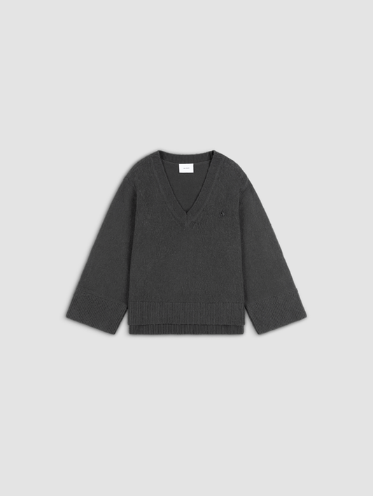 Sweater Rain V-Neck Dark Grey